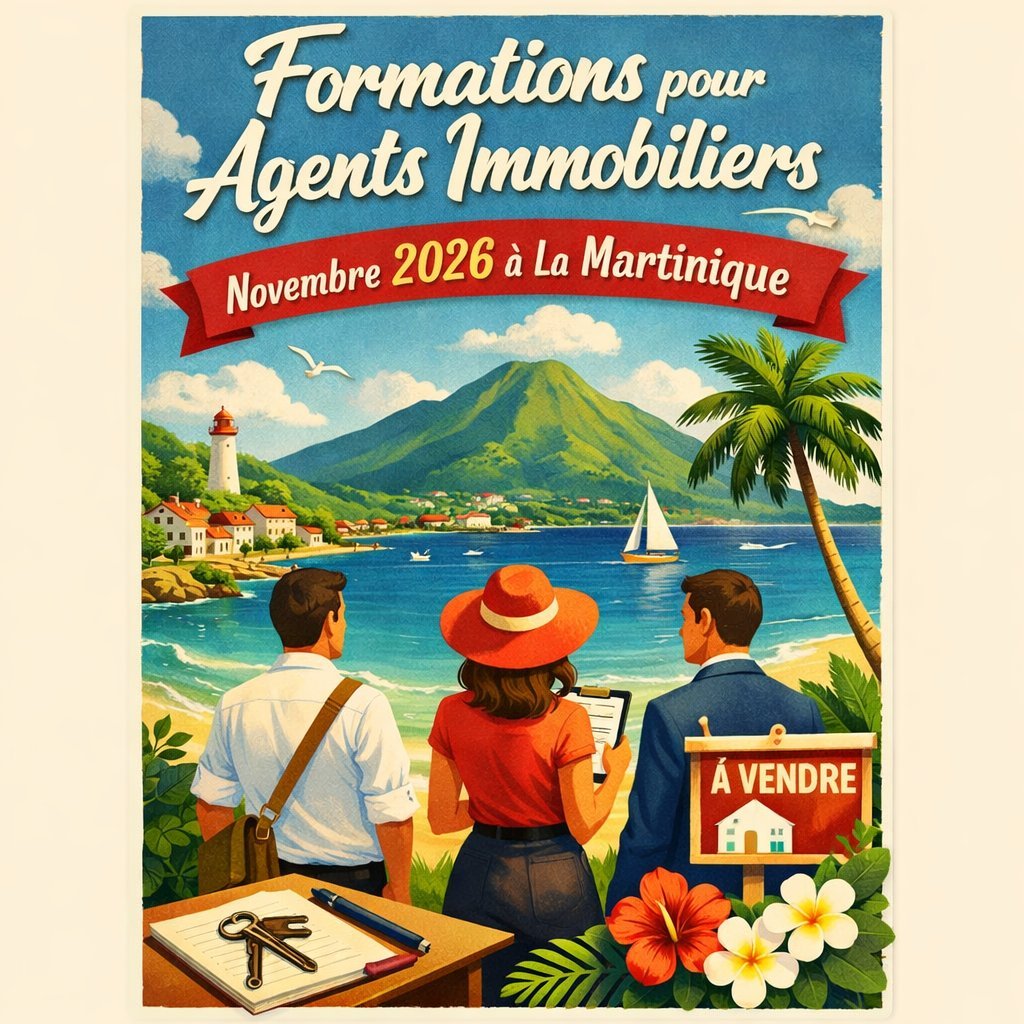 Affiche formations agents immobiliers Loi ALUR Martinique novembre 2026 Jumaka
